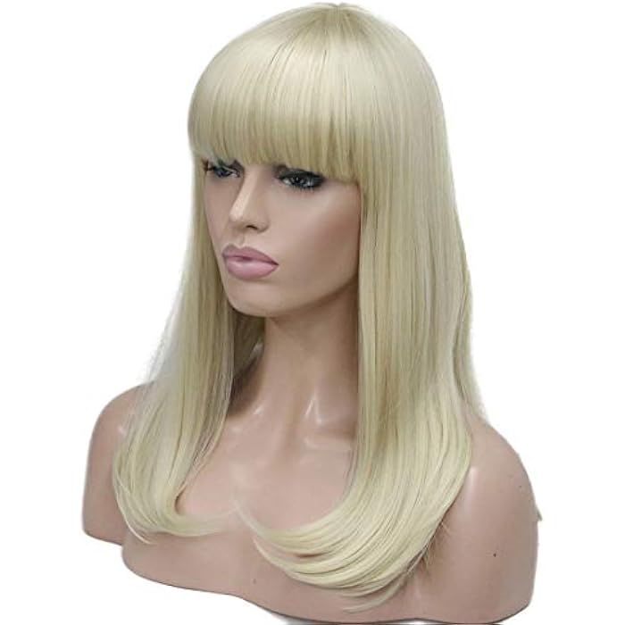 DILLARDS Lydell 14 Long Straight Wig Soft Heat Fiber Hair Cute Neat Bang Under Shoulder Full Wig (613 Blonde) - Image 5